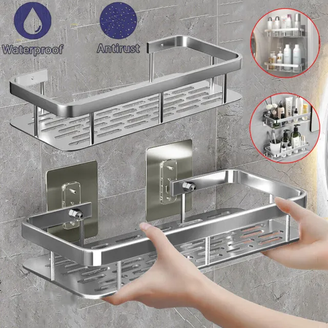 2 x scaffale doccia senza fori ripiano doccia scaffale bagno scaffale cucina organizer bagno