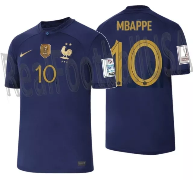 NIKE KYLIAN MBAPPE France Home Jersey Fifa World Cup Qatar 2022 EUR 320
