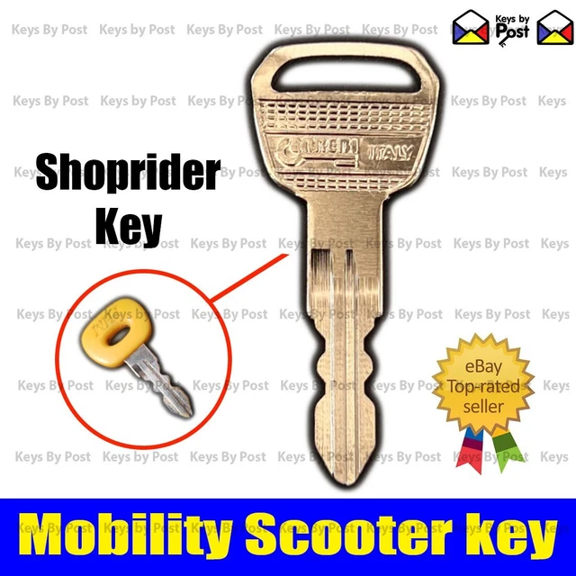 SHOPRIDER MOBILITY SCOOTER key RASCAL 388, 388S TE888 DELUXE PERRERO