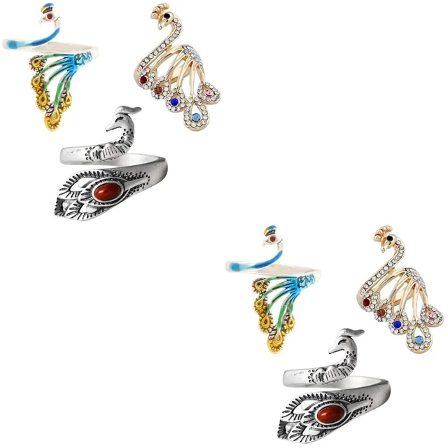 6 uds Metal Costura Tejer Ganchillo Anillos de metal Anillos abiertos Anillos de punto