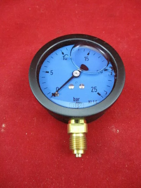 Öldruckmanometer mit Glyzerindämpfung 0-25 bar, Durchmesser 63 mm