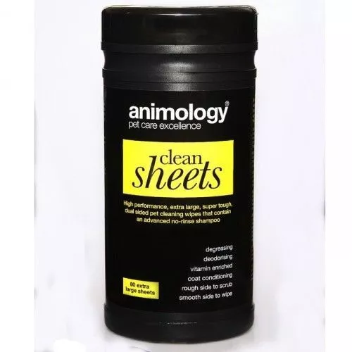 Animology Cat Dog Cleaning Extra Large Wet Wipes Clean Sheets Shampoo - 80 Pack