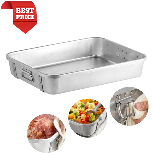 28Qt. ALUMINUM ROASTING PAN W/ Handles - 24" x 18" x 4 1/2" Durable Construction