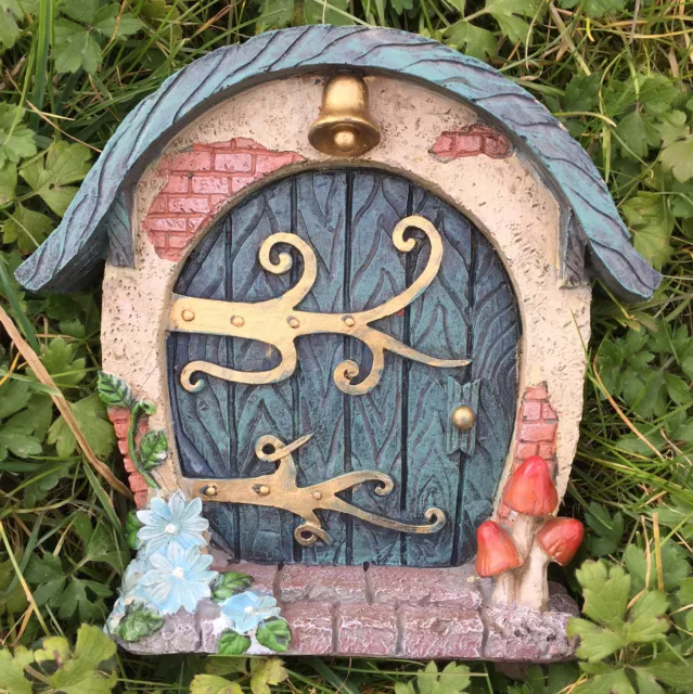 Large Garden Fairy Door Outdoor Decoration Cottage Vintage Flowers NEW 39155