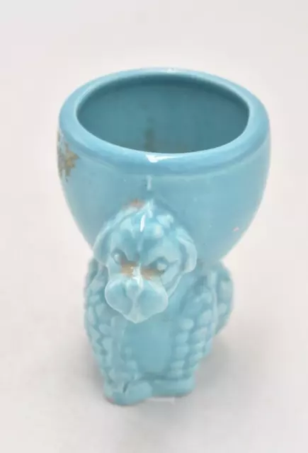 Vintage Poodle Dog Egg Cup Duck Egg Blue Retro Mid Century