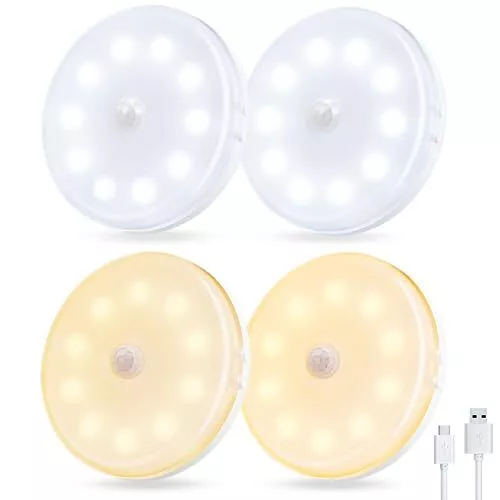 Veilleuse LED Lampe Detecteur de Mouvement Interieur Lampe Led Sans Fil 3 Mod...