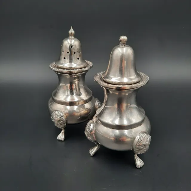 Ensemble Poivrière et Salière Pattes de Lion Metal Argenté