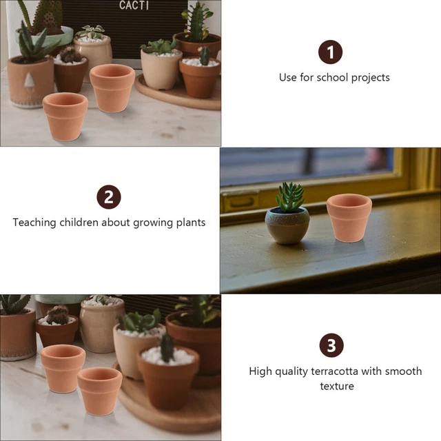 60 Pcs Pot De Fleur En Céramique Jardinière Succulent Petits Pots Fleurs