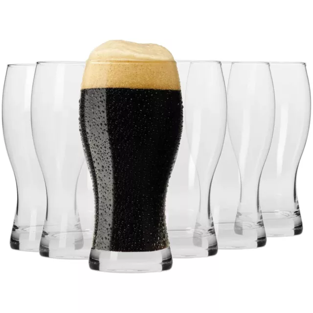 Krosno Elite Vasos Copas de Cerveza Oscura | 6 pcs | 500 ml | Lavavajillas