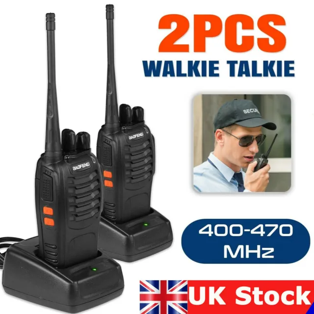2 x Baofeng BF-888S Walkie Talkies Long Range Two Way Radio UHF 16CH UK