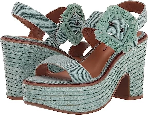 NIB LUCKY BRAND Yidris Espadrille Platform Blue Wrought Iron