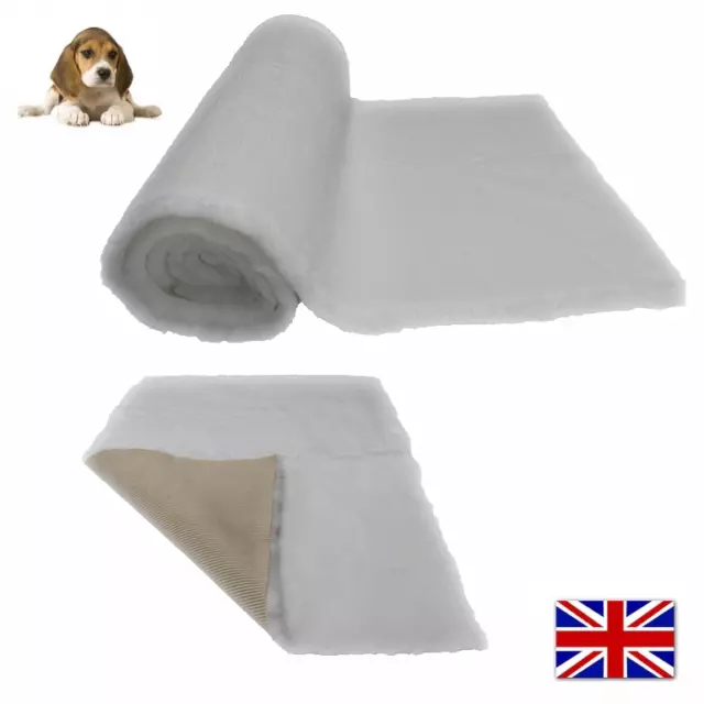White Vet Bedding NON-SLIP ROLL WHELPING FLEECE DOG PUPPY PRO BED