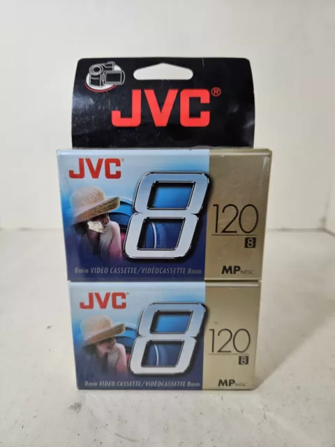 JVC 8 MM Video Cassette Tape 120 min P-6120jdu - New Sealed (Set of 2)