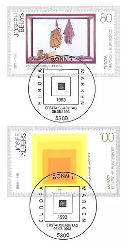 BRD 1993: Beuys + Albers Nr. 1673+1674 mit Bonner Ersttags-Stempel! 1A! 21-01