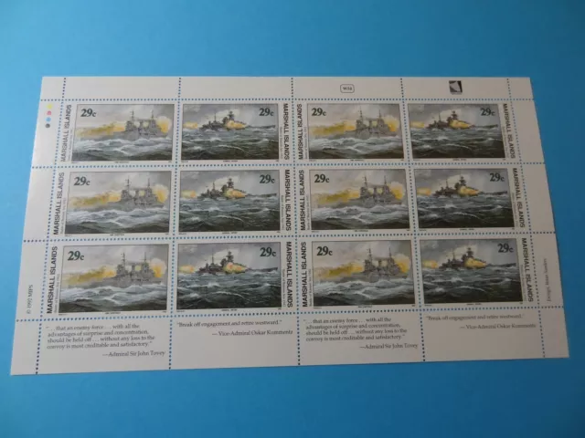 MH Marshall Islands * SC 327-28 WWII * Battle of Barents Sea* MNH Sheet 12*  W54