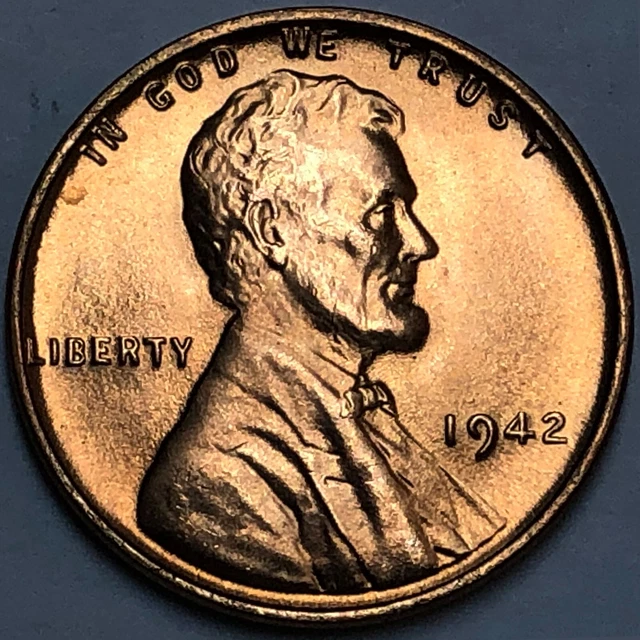 US 1942 - Lincoln Wheat Cent - Uncirculated Red Copper Penny