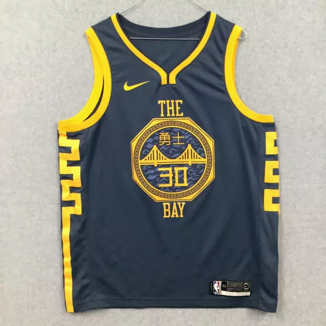 Mens Nike NBA Golden State Warriors Steph Curry NBA Jersey 864475-495 Size  52 XL