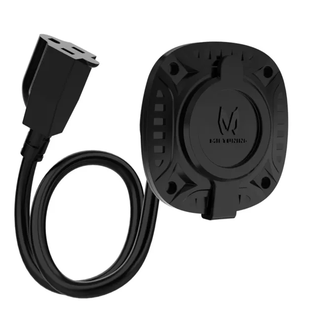 13A 125V AC Plug Port W/ 16" Heavy Duty Extension Cable Cord Fo RV Truck Trailer