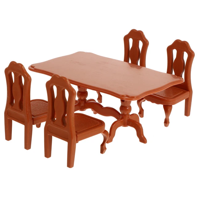 1 juego restaurante micro escena mesa y silla mini silla de escritorio set Playhou