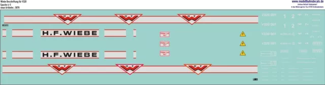 H0-Komplettbeschriftung für Wiebe V320 - 087-5870 TOP Neu