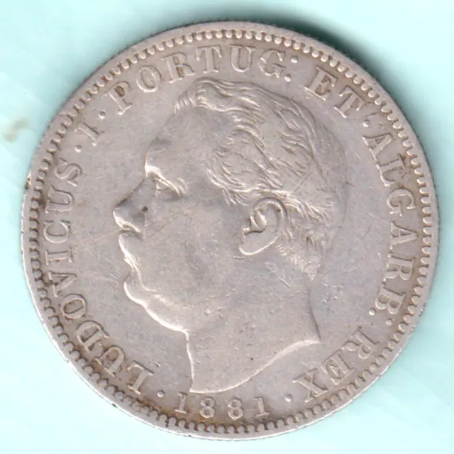 Portuguese India Goa 1881 Ludovicus I Uma Rupia Rare Silver Coin In Top Grade