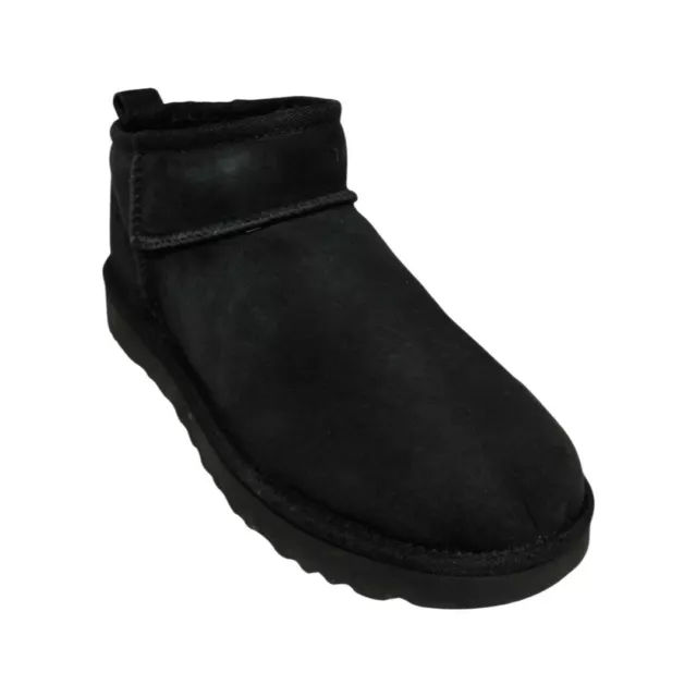 UGG Women's Classic Ultra Mini Black Suede Ankle Boots 1116109 2