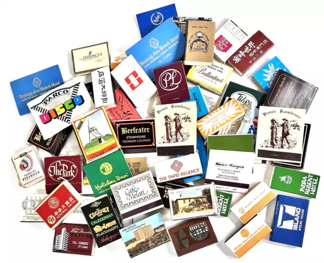 55 International Advertising Match Books and Boxes Hotels Restaurants