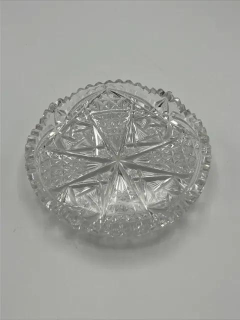 Libbey Bowl American Brilliant Cut Glass ABP 6" Nut Candy Dish Signed Antique