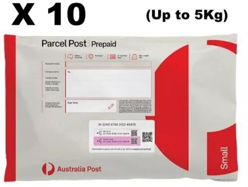 10x 5kg small PREPAID SATCHELS Australia Post NEW + FREE EXPRESS SHIPPING