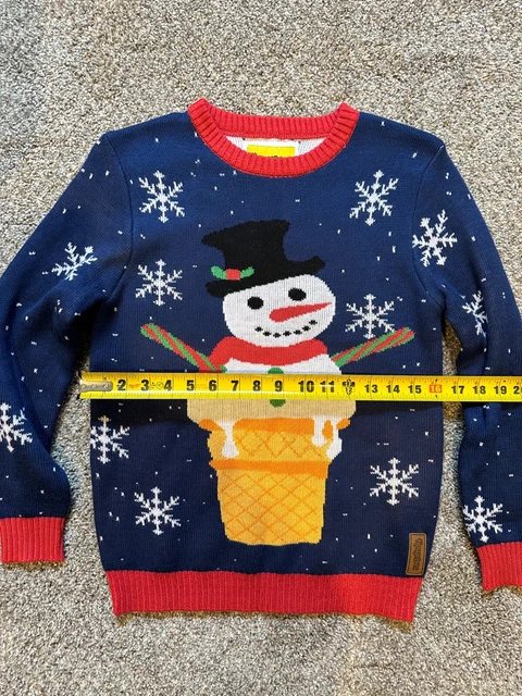 Tipsy Elves Snowman Ice-cream Ugly Christmas Sweater Youth M Medium