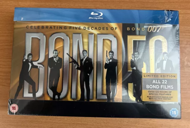 James Bond 50 Blu Ray 50th Anniversary Box Set 007 Five Decades Of Bond Sealed