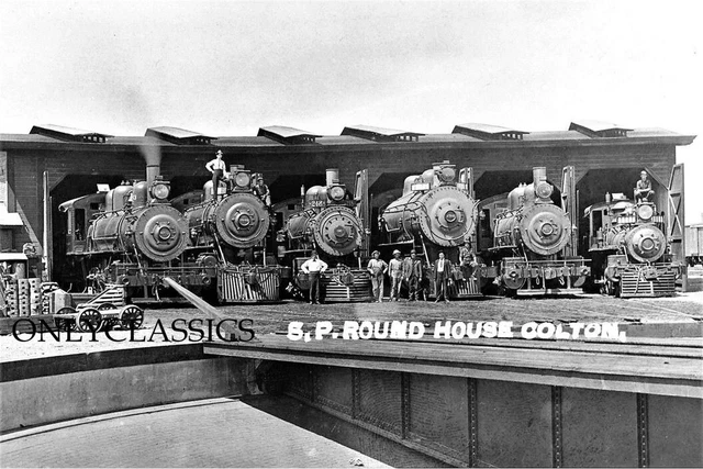 Southern Pacific Round House Colton Ca 8X12 Photo Old Locomotive Railroad Train
