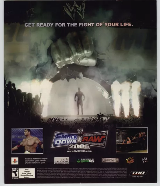 WWE SMACKDOWN VS. Raw PS2 2006 Print Ad/Poster Official Batista John