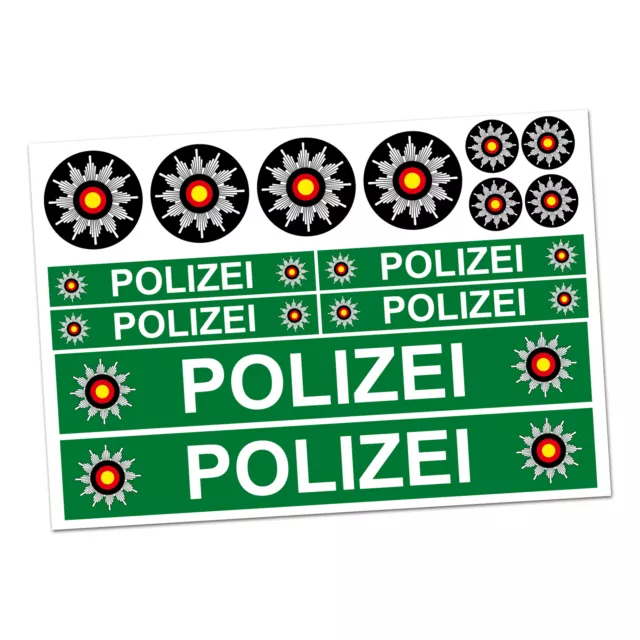 Set of 6 Police Green Sticker Film Kids Play Glue Model Making Shirt