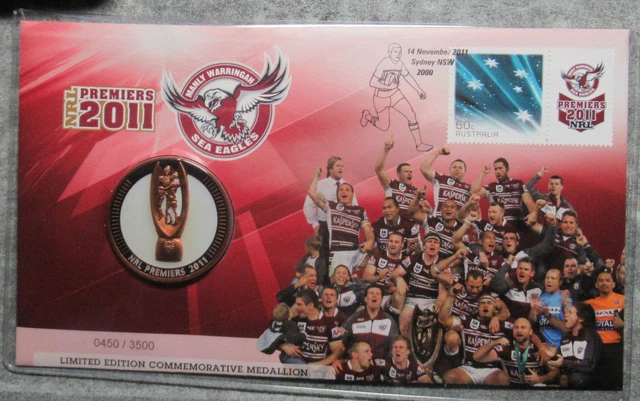 Australia 2011 NRL Premiers  Manly Warringah PNC inc  Medallion Medal