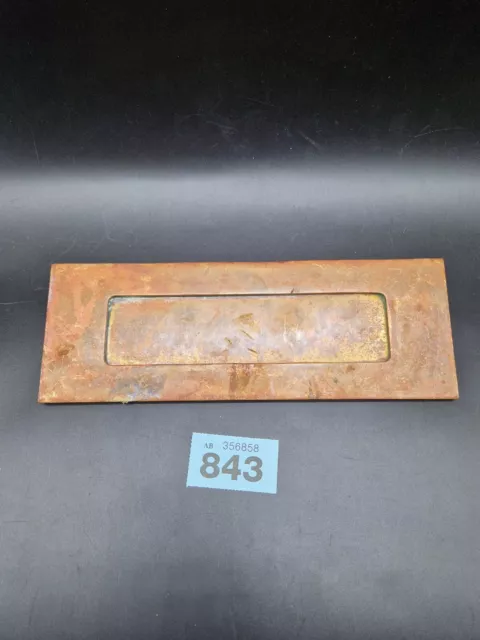 Slot Letterbox Antica Recuperata Ottone Solido 25,5x9 Cm Molla Edoardiana #842