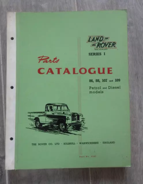 Catalogue pièces 4107 Land Rover series l 86/88/107 et 109 TBE 1961