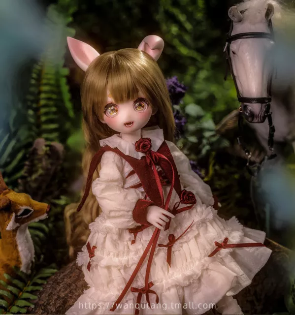 Four Pairs Ears 1/6 BJD SD Ball Joint Dolls Resin Cute Girl Eyes Handmade Gifts
