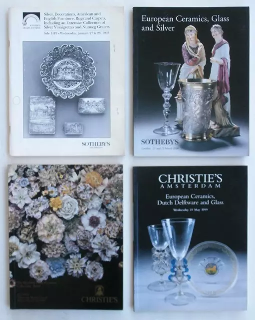 4 Auction Catalogs ~ Ceramics, Porcelain, Glass, Silver ~ Sotheby's & Christie's