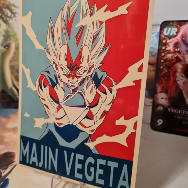 Mini Poster Dragon Ball Propaganda (12x17) - Majin Vegeta - Plastificato RARO 3