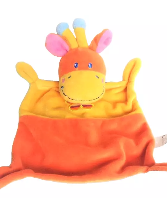 Giraffe Schnuffeltuch Schmusetuch Baby Kuscheltuch Nicotoy orange Blume Simba