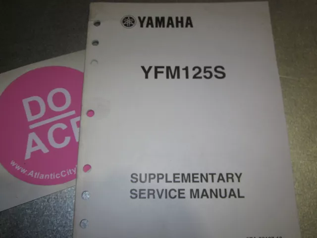 2004 Yamaha Yfm125S Supplementary Service Manual