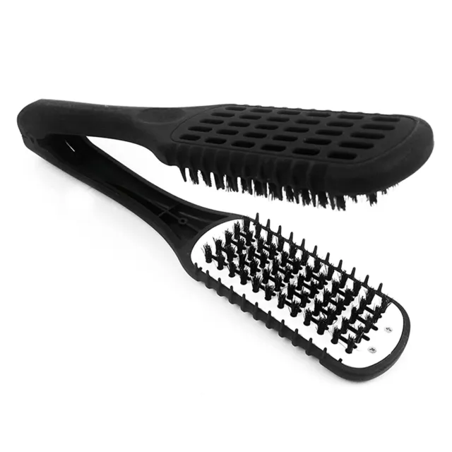 Boar Bristles Clamp Hair Styling Brush, Double Sided straightening Comb (1 Pack)