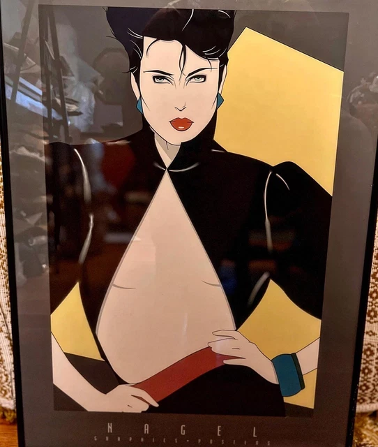 Patrick Nagel OPEN JACKET Rare Out of Print professionally mounted & framed Patrick Nagel OPEN JACKET Rare Out of Print professionally mounted & framed