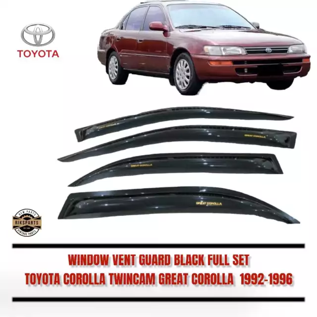 Toyota Corolla 1992 - 1996 Shield Side Guard Window Visor Vent Black 4pcs NEW