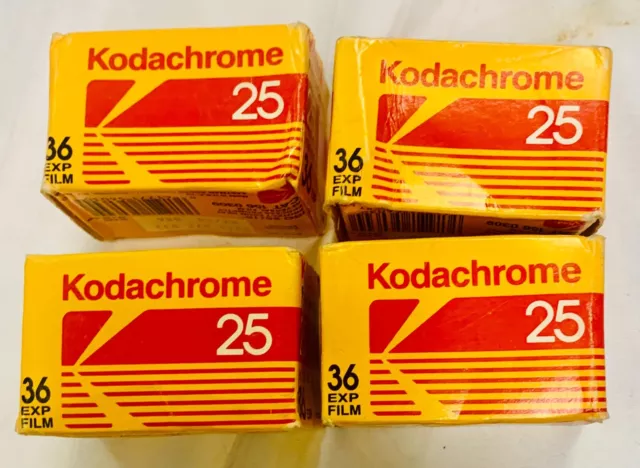 Kodak Kodachrome 25 ISO For Color Slides 135 36 Exps. 1989 - NOS - Lot of 4