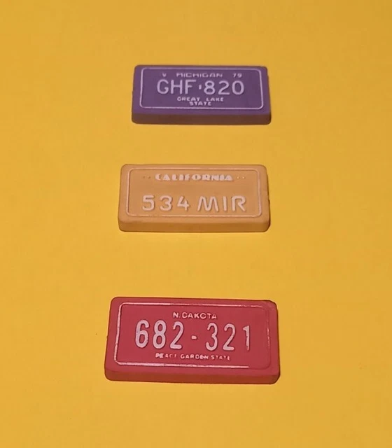 3 Gomme a forma di  Targhe Automobilistiche - Vintage Anni 80- ALEMAGNA - Krafen