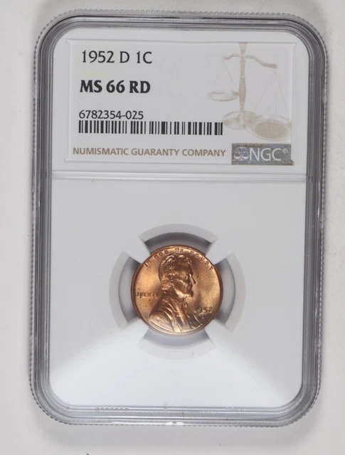 1952 D NGC MS66RD Lincoln Wheat Cent 1c