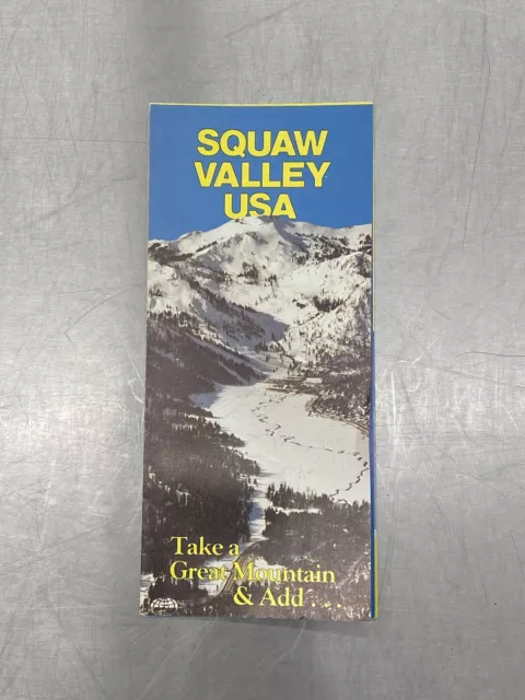 SQUAW VALLEY USA 1981 Ski Brochure SMALL Trail Map CALIFORNIA Resort Travel