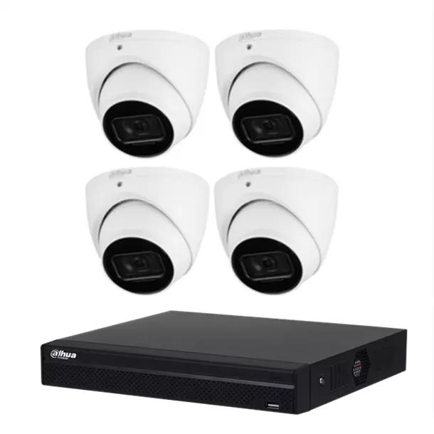 Dahua 8MP 4 Channel NVR Security 4 Camera KIT Turret DH-IPC-HDW3866EMP-S-AUS